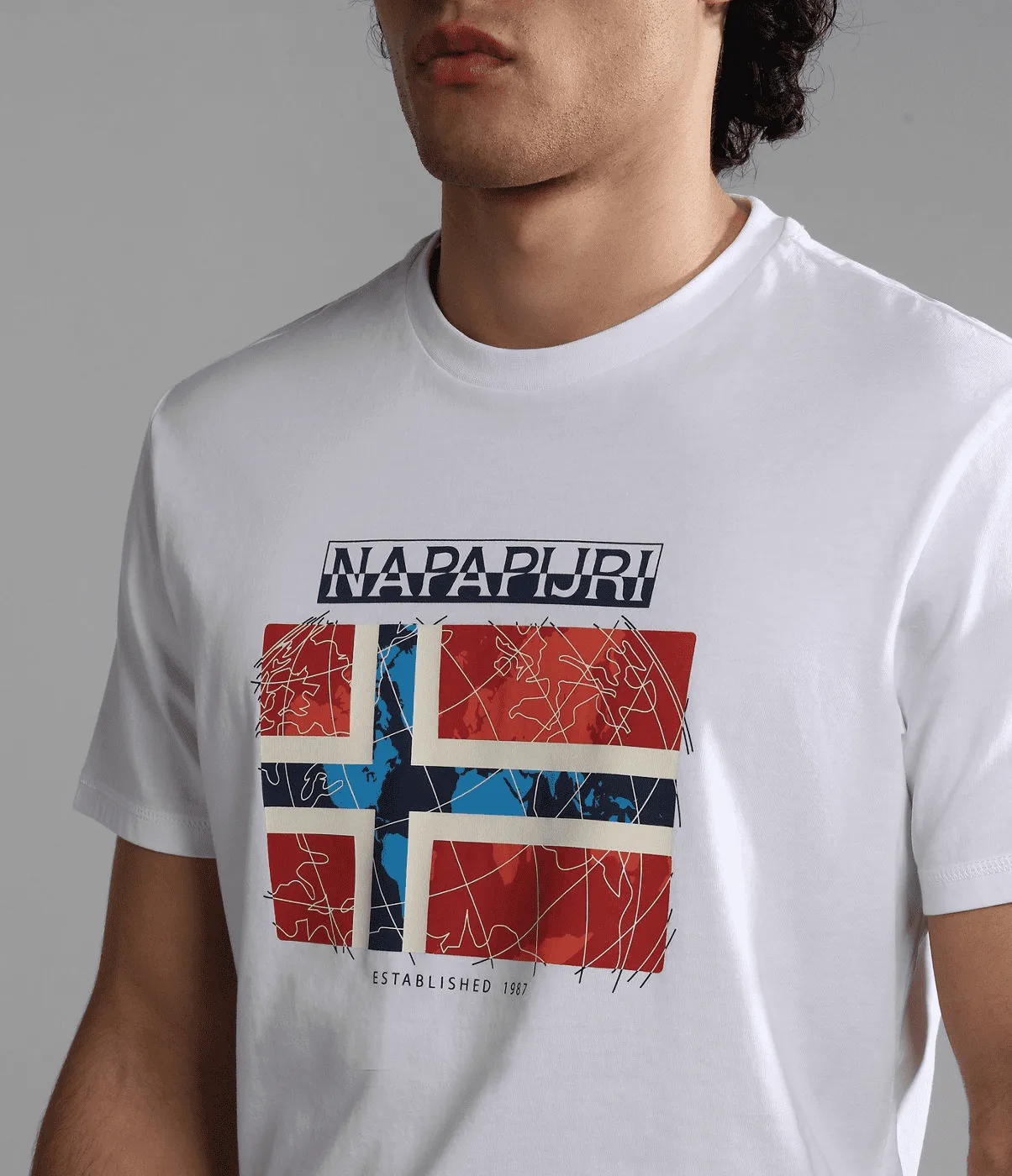 T-SHIRT A MANICA CORTA DA UOMO NAPAPIJRI S-GUIRO BRIGHTWHITE 002 NP0A4H22 002