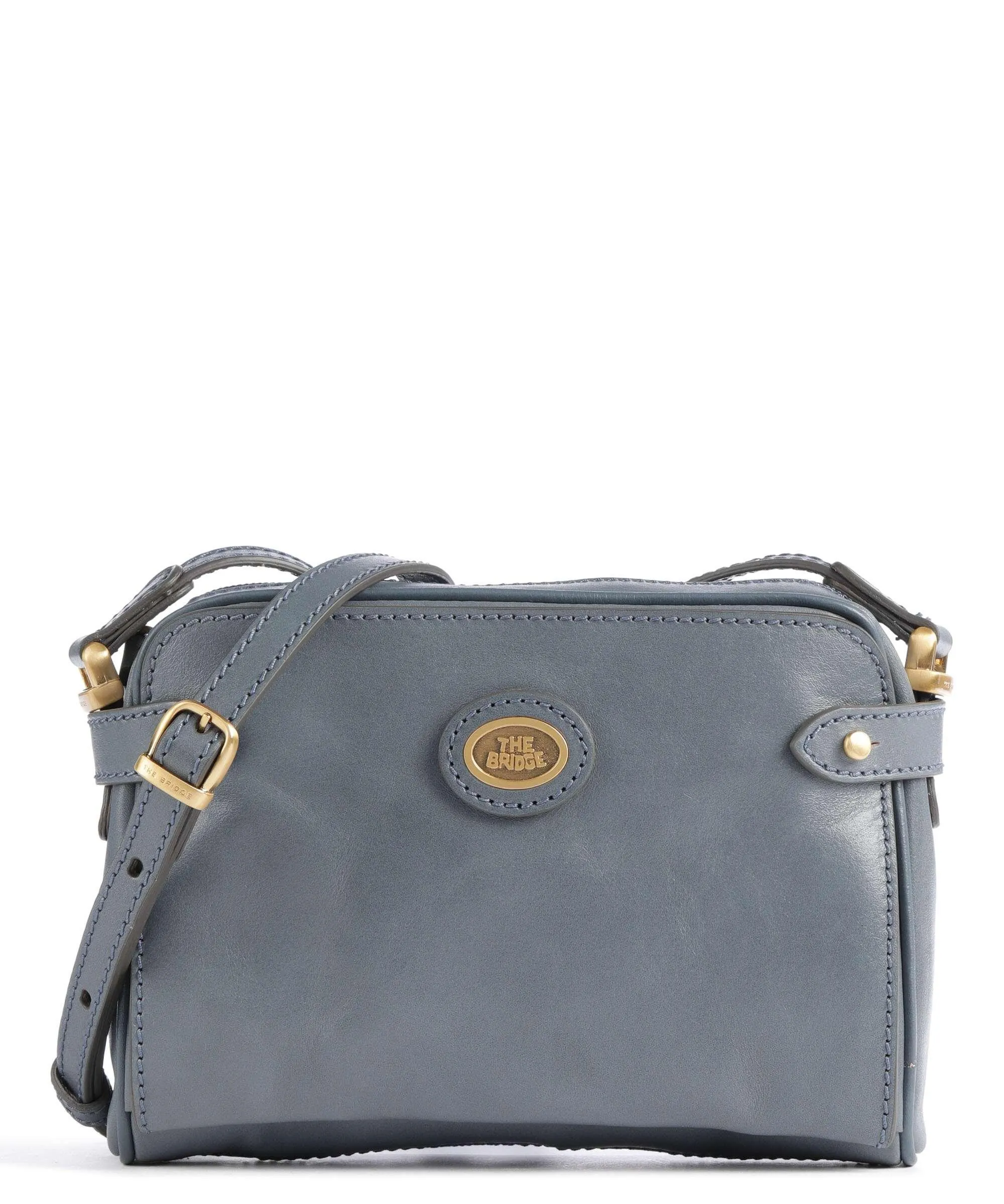  The Bridge Story Donna Borsa a tracolla pelle a grana fine blu-grigio  