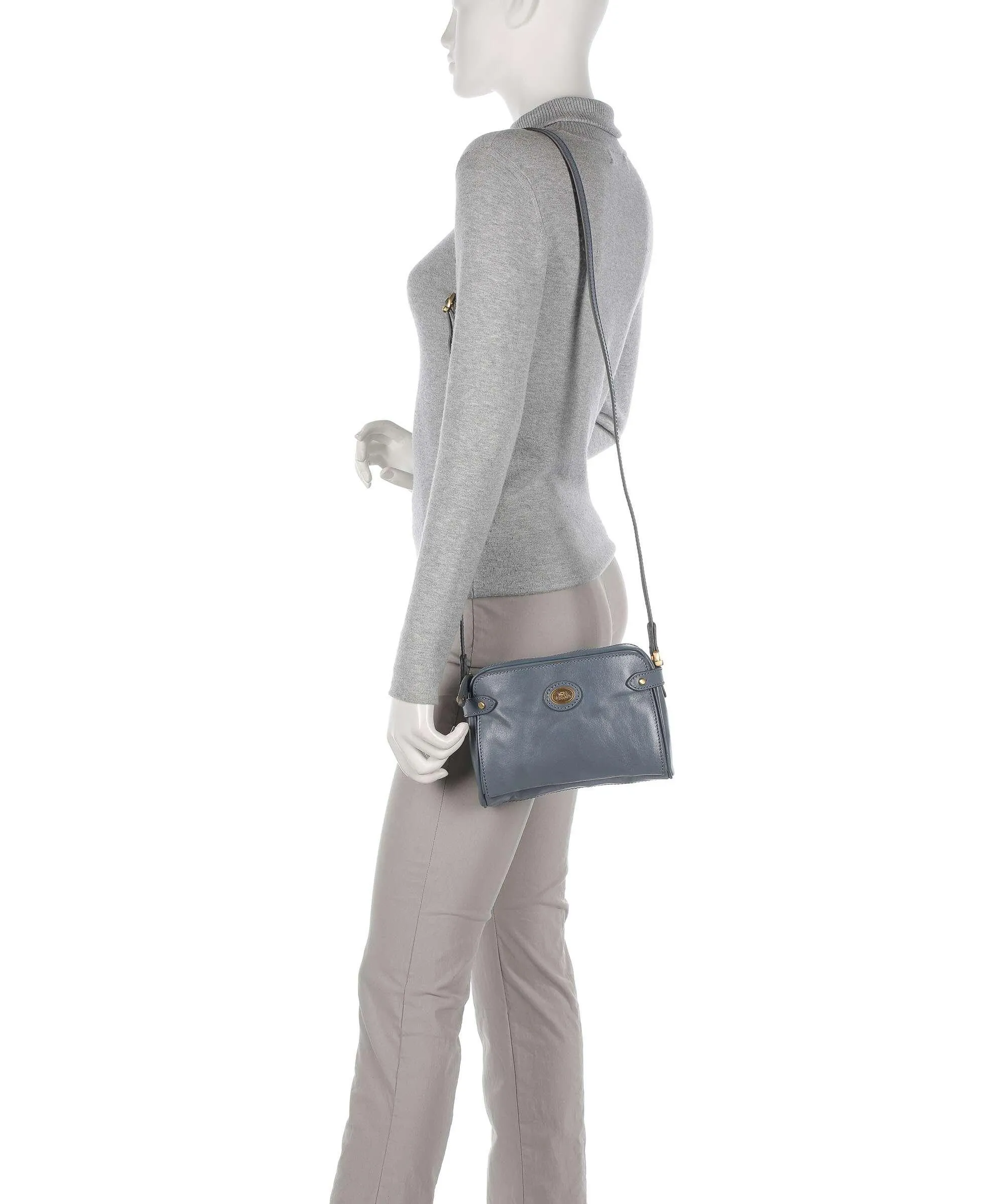  The Bridge Story Donna Borsa a tracolla pelle a grana fine blu-grigio  