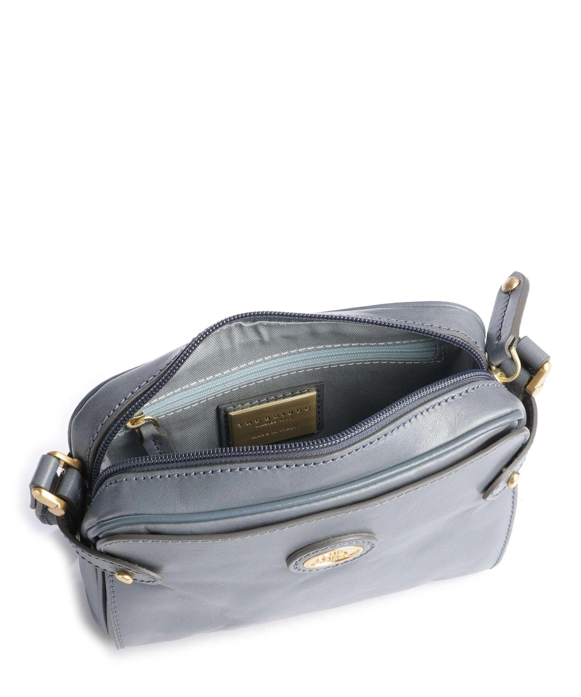  The Bridge Story Donna Borsa a tracolla pelle a grana fine blu-grigio  