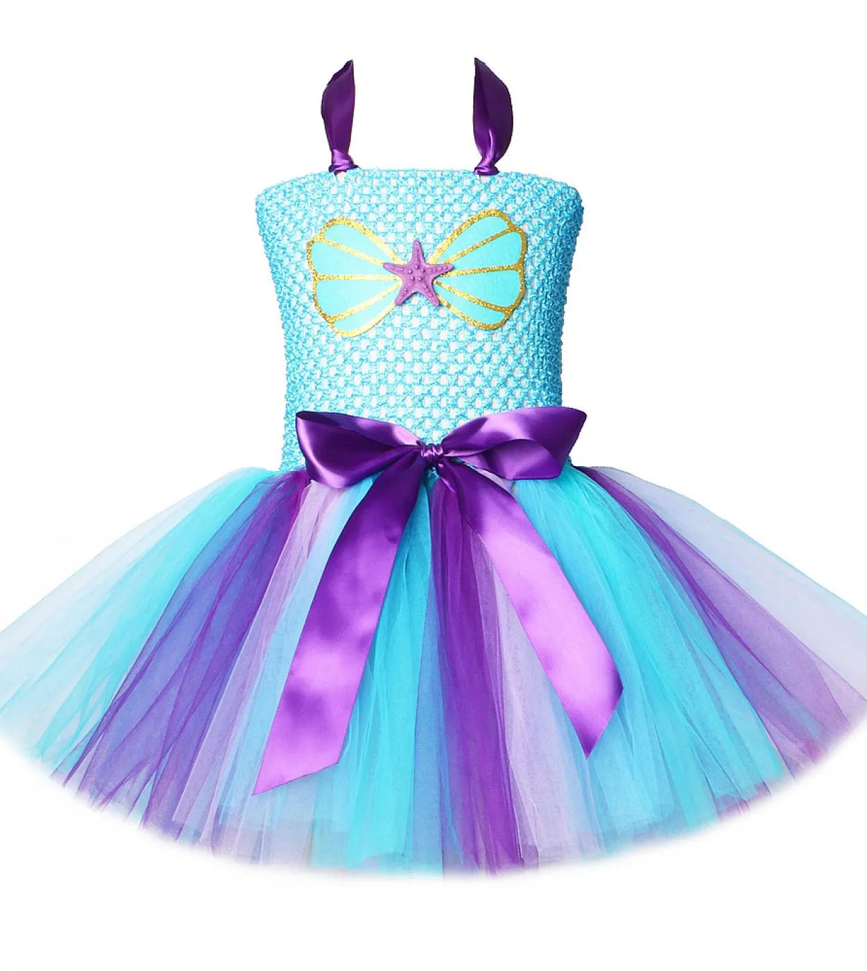Toddler Little Mermaid Dress Girl Kids Costume di Halloween Ragazze Princess Tutu Abiti per la festa di compleanno Regalo per 1