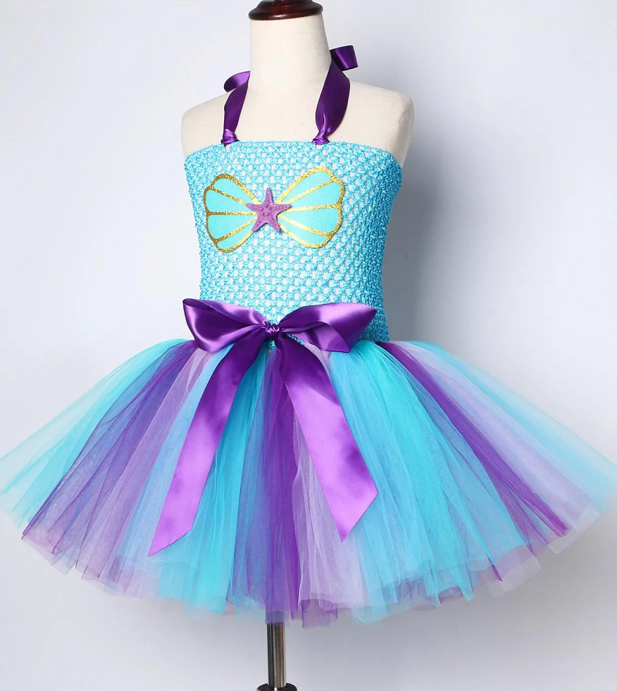 Toddler Little Mermaid Dress Girl Kids Costume di Halloween Ragazze Princess Tutu Abiti per la festa di compleanno Regalo per 1