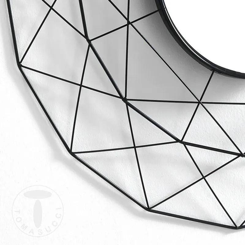 Tomasucci Specchiera da parete Diamond 70, nero opaco