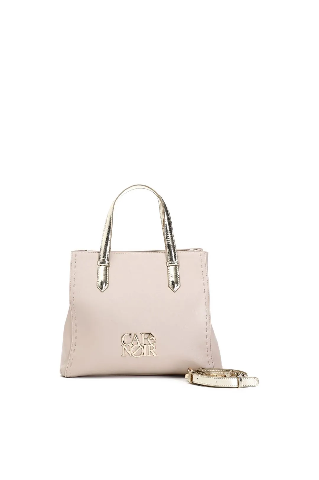 tote con dettagli in materiale specchio cipria