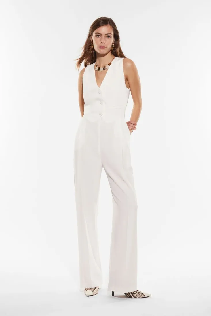 Tuta con gilet e pantaloni straight
