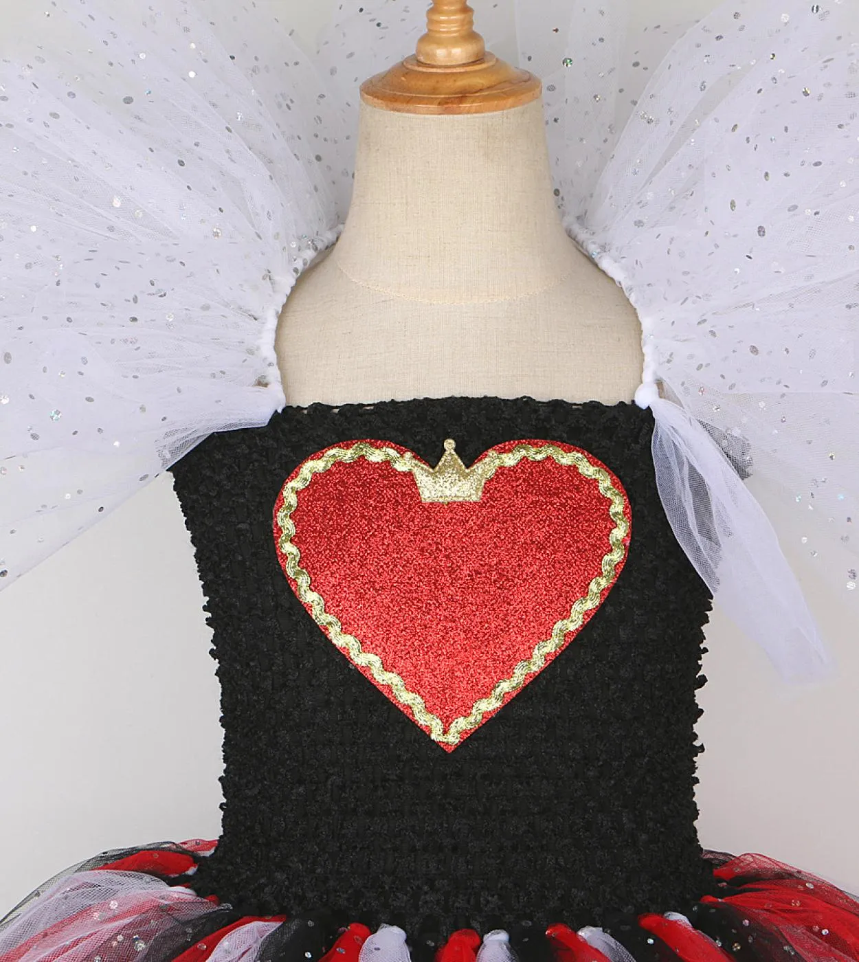 Twinkle Red Queen Of Hearts Costumes for Girls Sparkly Halloween Tutu Dress for Kids Girl Devil Witch Outfit con corona