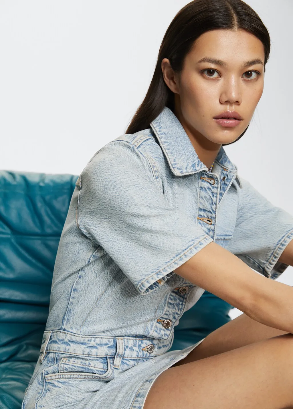 Vestito camicione denim