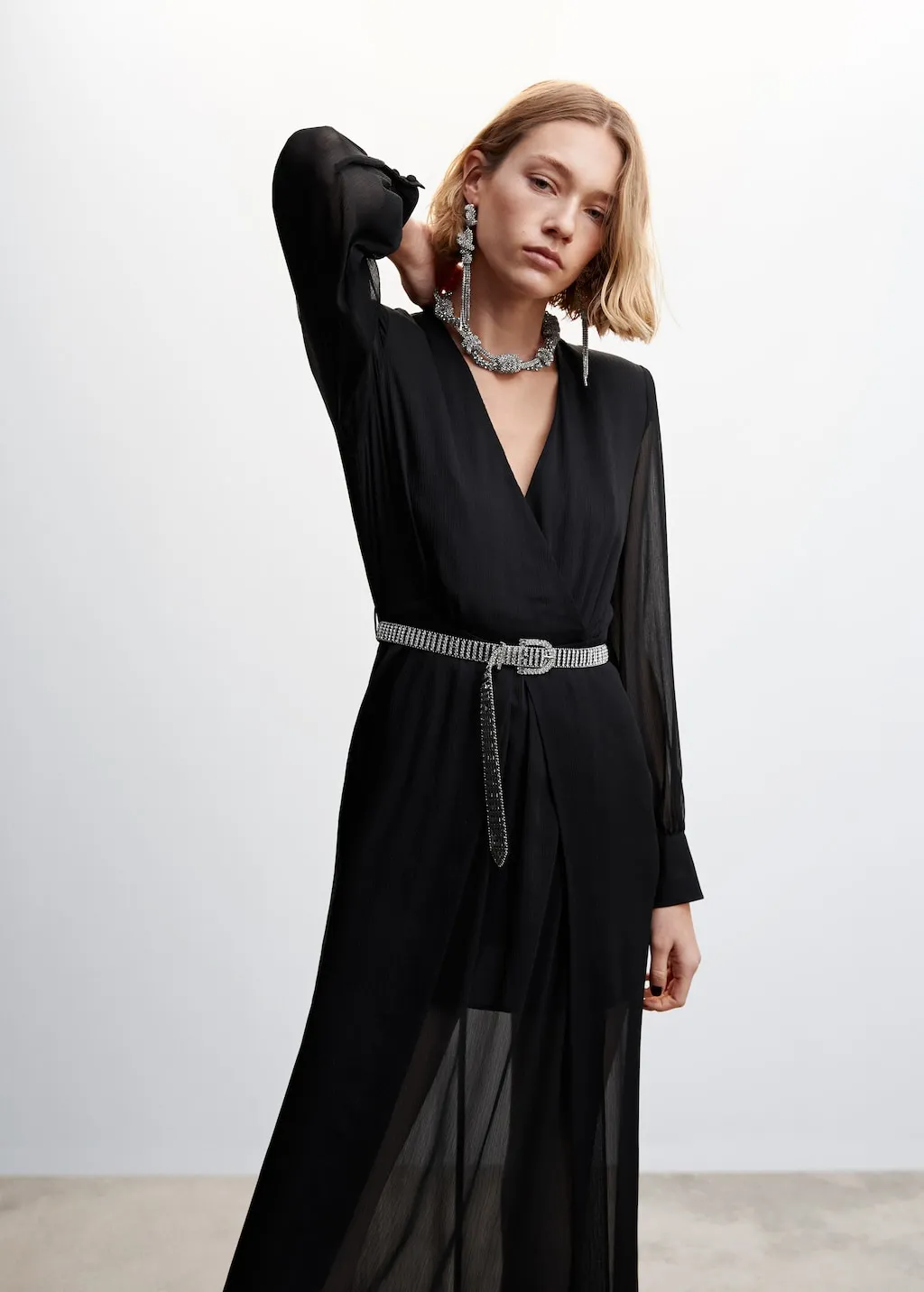 Vestito chiffon spacchi