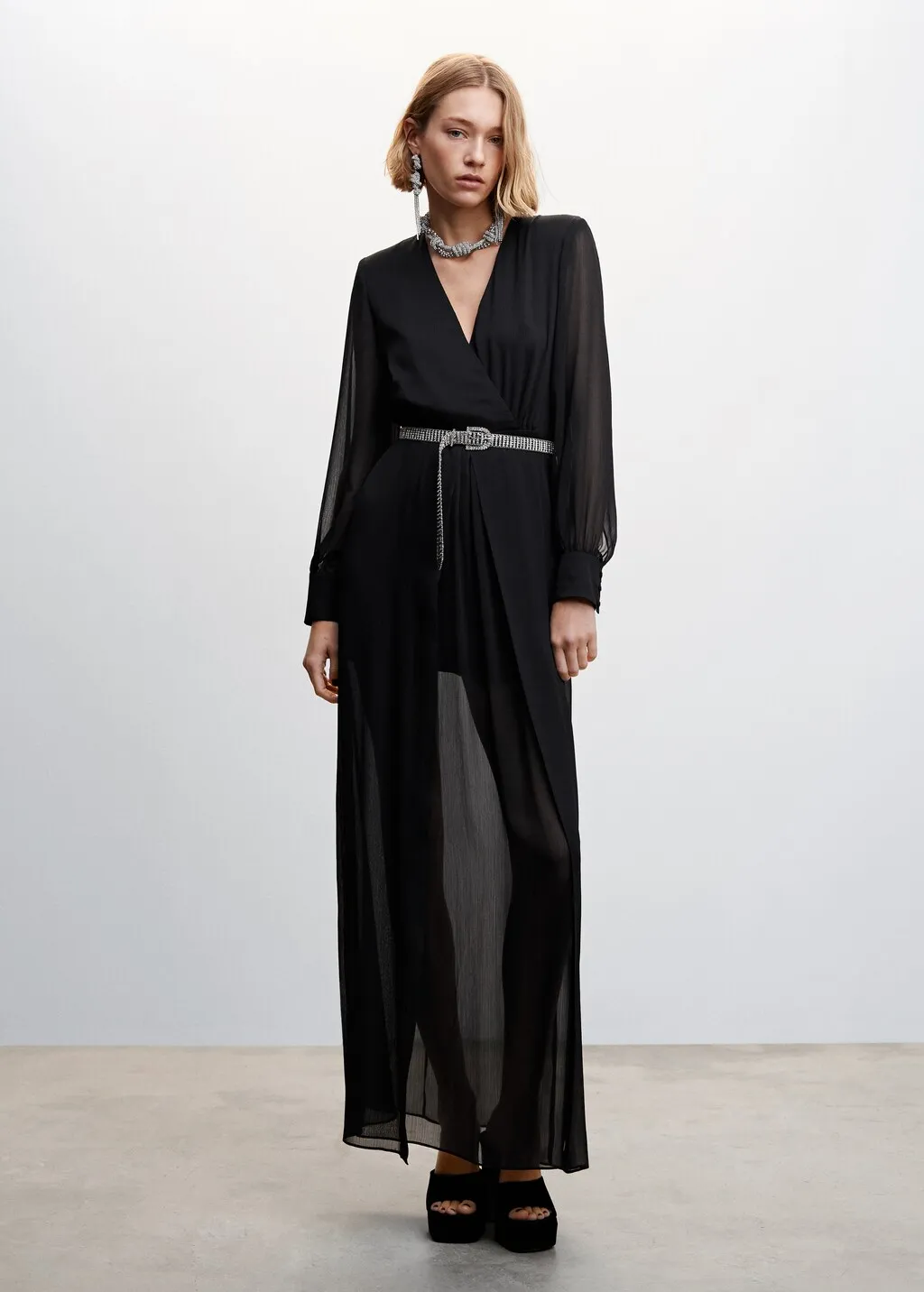 Vestito chiffon spacchi