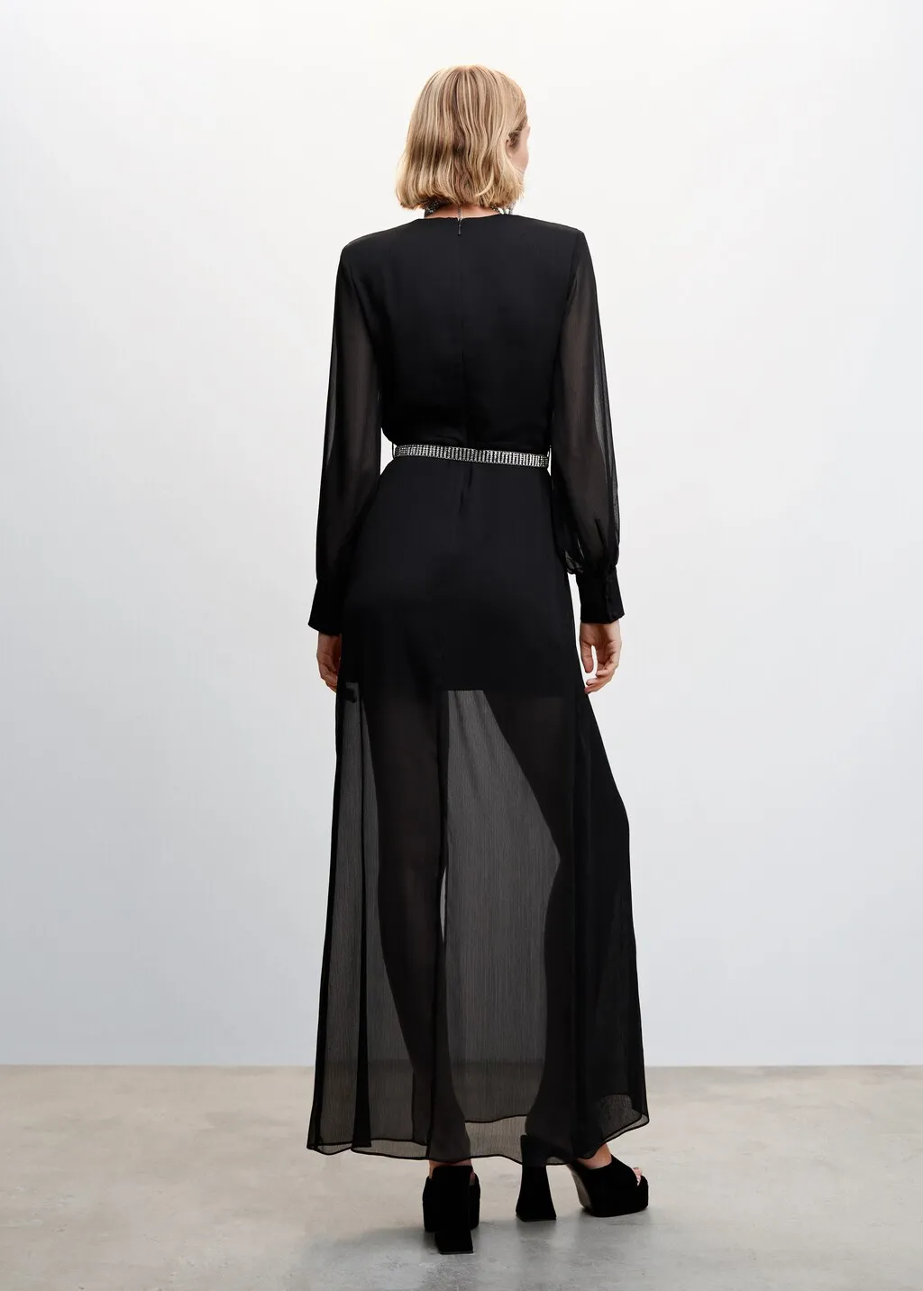 Vestito chiffon spacchi