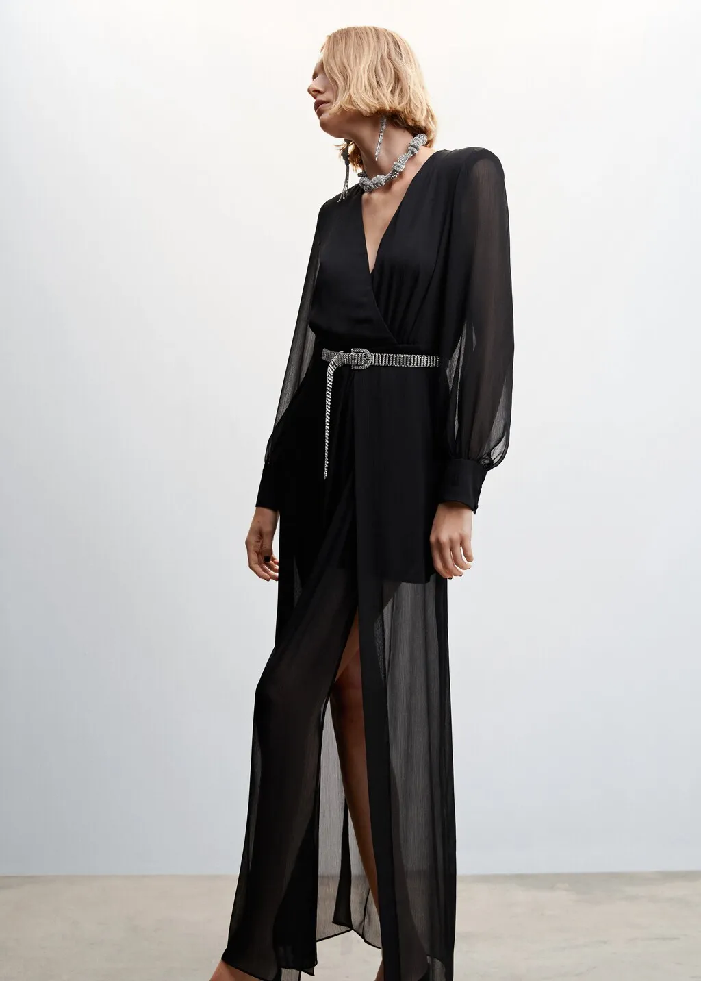 Vestito chiffon spacchi