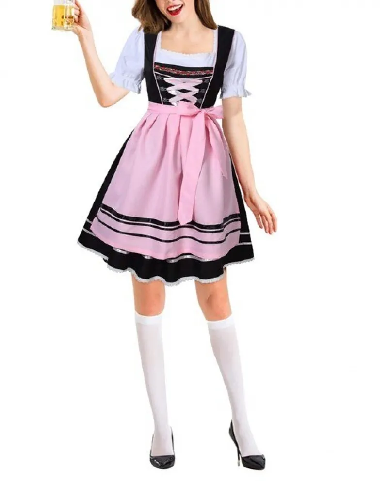 Vestito da Oktoberfest Cameriera Vestito da festa Donne Tedesco Bavarese Beer Wench Carnevale Costume di Halloween Completi Set