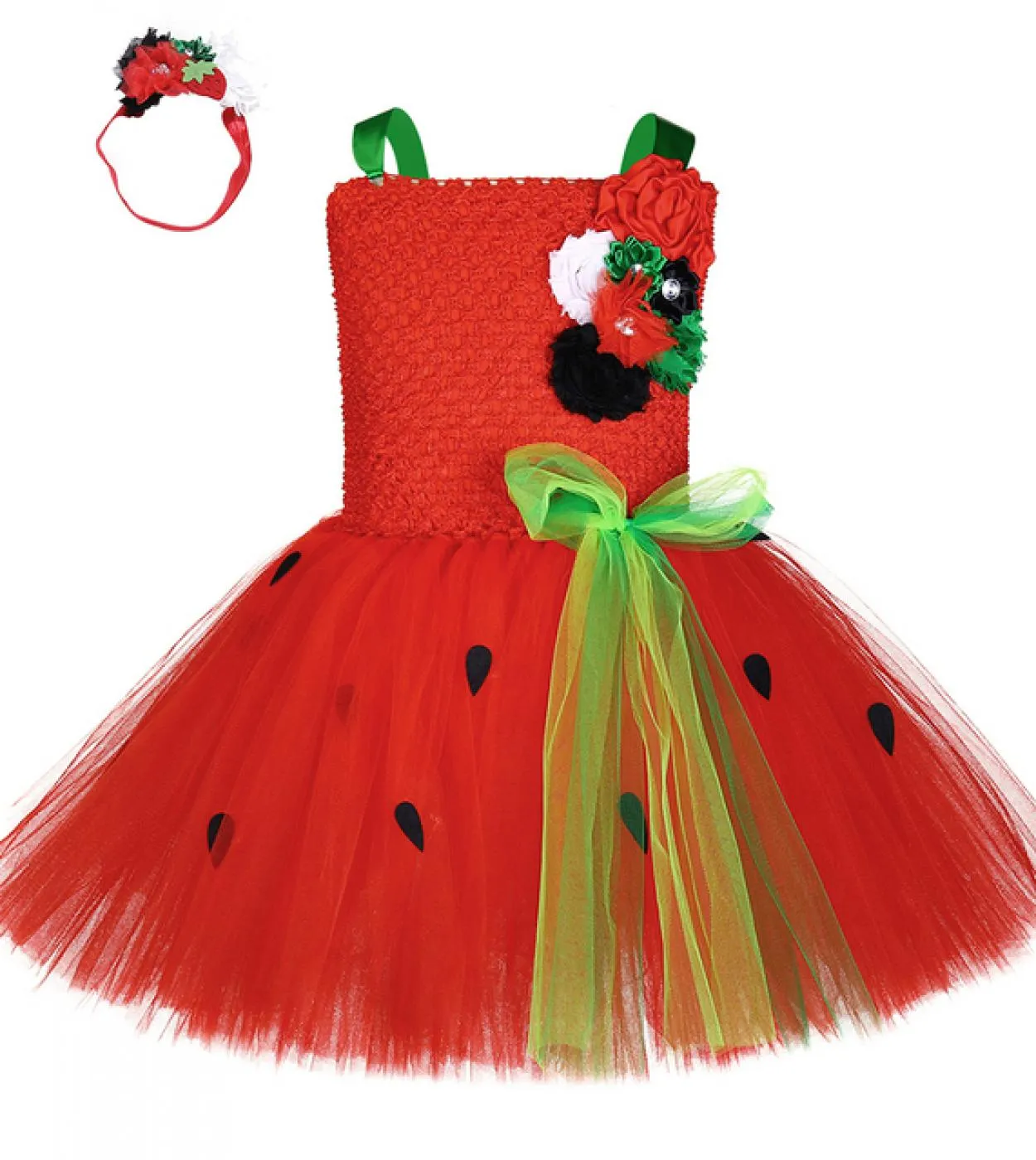 Vestito da tutu fragola per bambine per bambini Costume di Halloween per bambini Abiti natalizi per ragazze Regali di compleanno