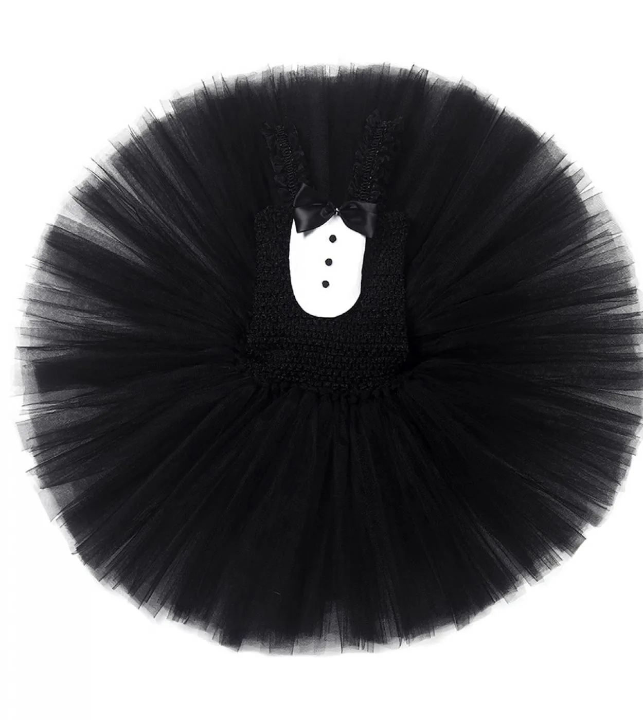 Vestito da tutu gatto nero bianco per neonate Costume di compleanno di Halloween per bambini Costume da cosplay animale per bamb