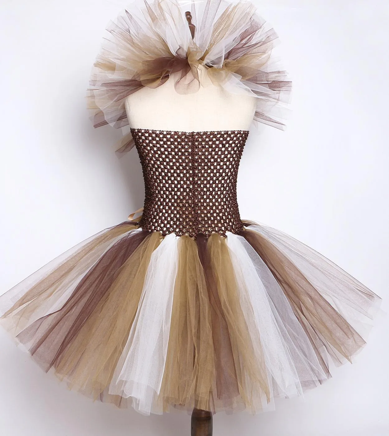Vestito da tutu per ragazza animale marrone Costume di Halloween per bambini leone per ragazze Abiti natalizi per bambini Costum