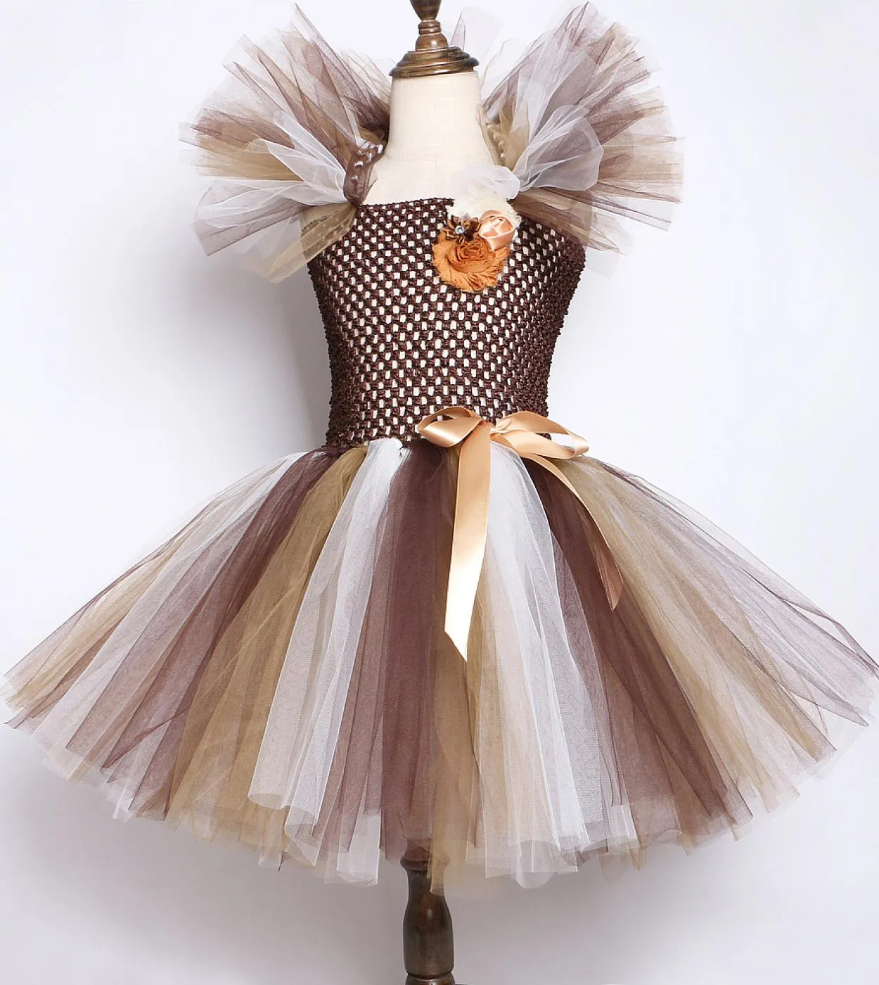 Vestito da tutu per ragazza animale marrone Costume di Halloween per bambini leone per ragazze Abiti natalizi per bambini Costum