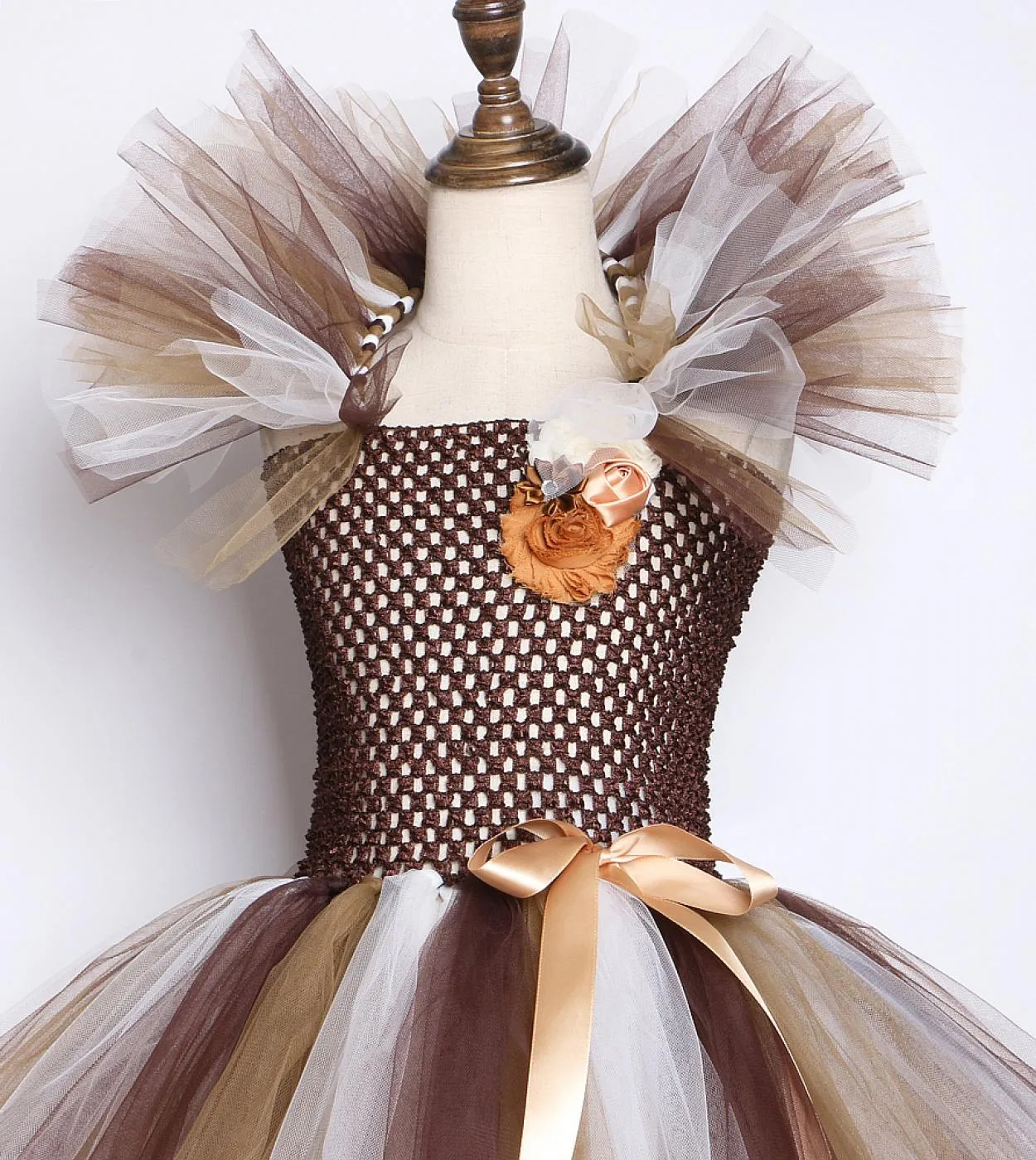 Vestito da tutu per ragazza animale marrone Costume di Halloween per bambini leone per ragazze Abiti natalizi per bambini Costum