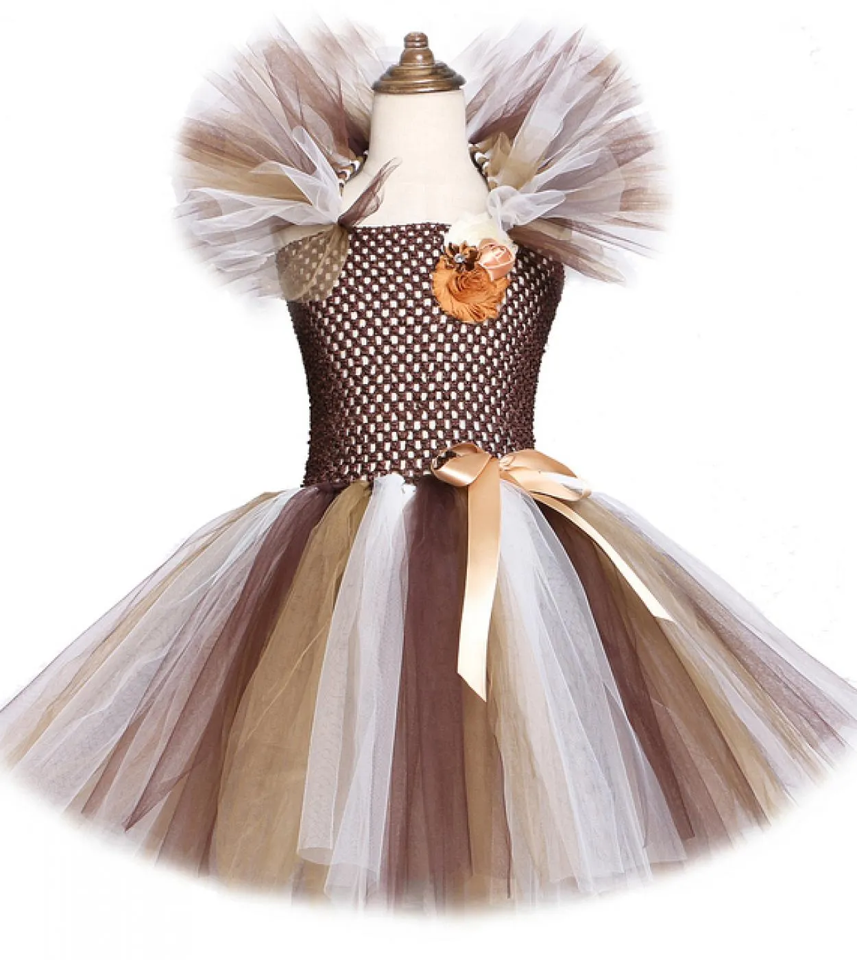 Vestito da tutu per ragazza animale marrone Costume di Halloween per bambini leone per ragazze Abiti natalizi per bambini Costum