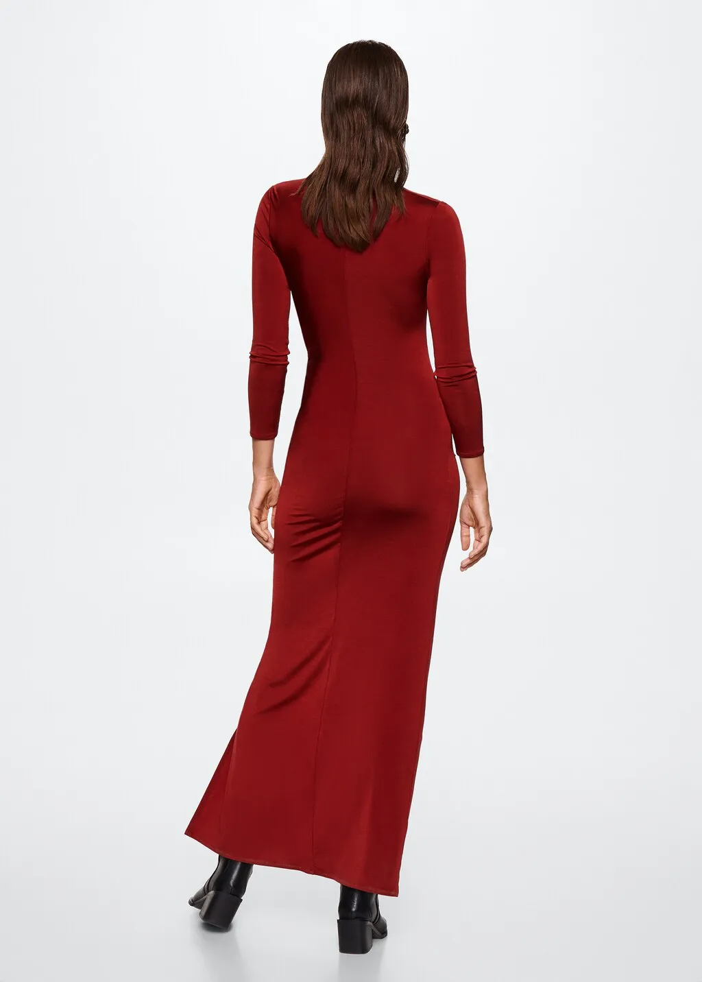 Vestito increspato spacco