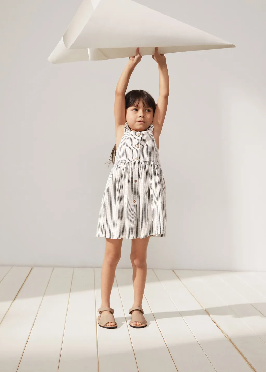 Vestito righe volant