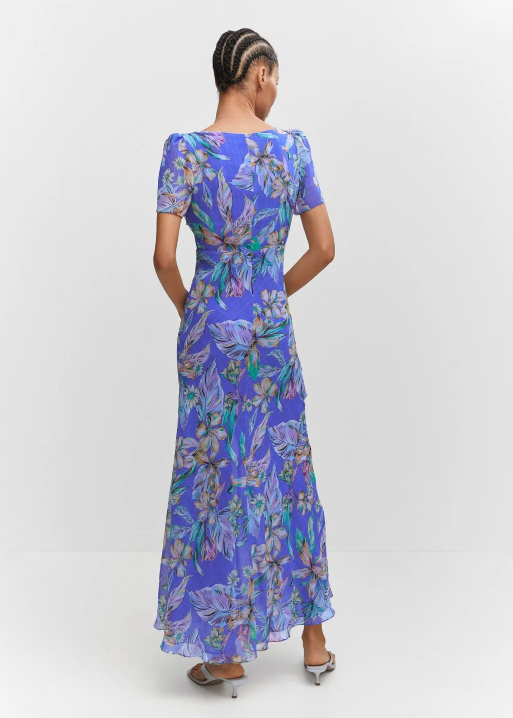 Vestito stampato spacco