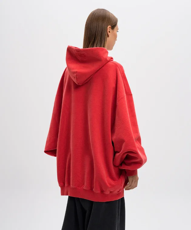 Vetements Felpa con cappuccio rossa con stampa A little bit Dramatic UA65HD440RW