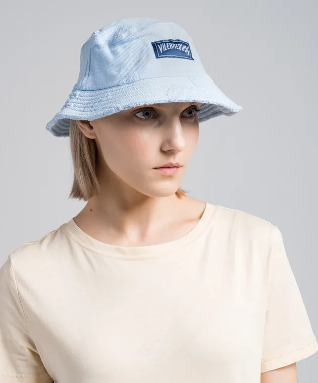 Vilebrequin Panama boheme blu con logo BOHU1201