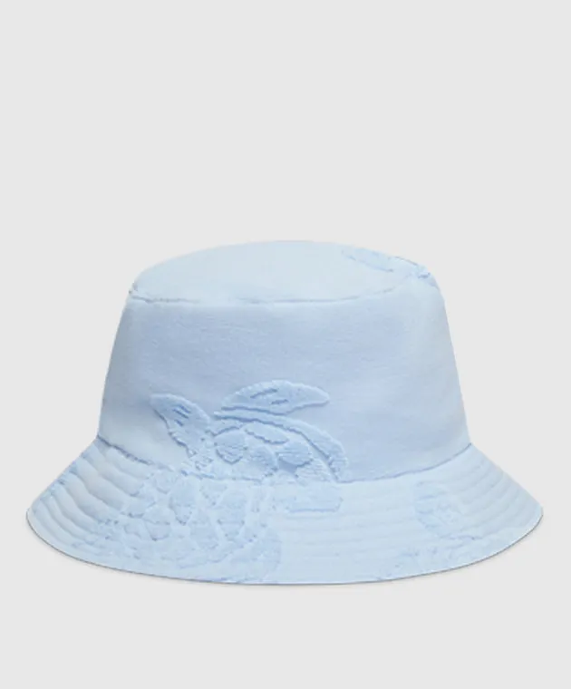 Vilebrequin Panama boheme blu con logo BOHU1201