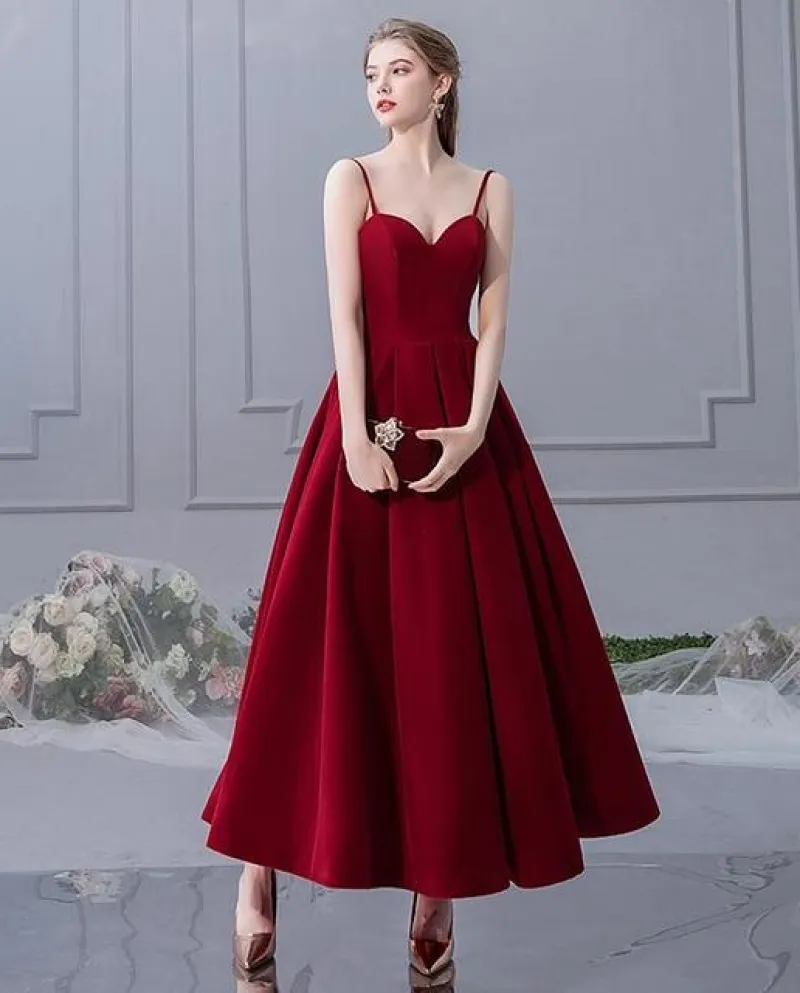 Weiyin Elegante Vino Rosso Abiti Lunghi Da Sera Abito Da Sera Formale Per Le Donne Sweetheart Velluto Abbastanza Economico Lady