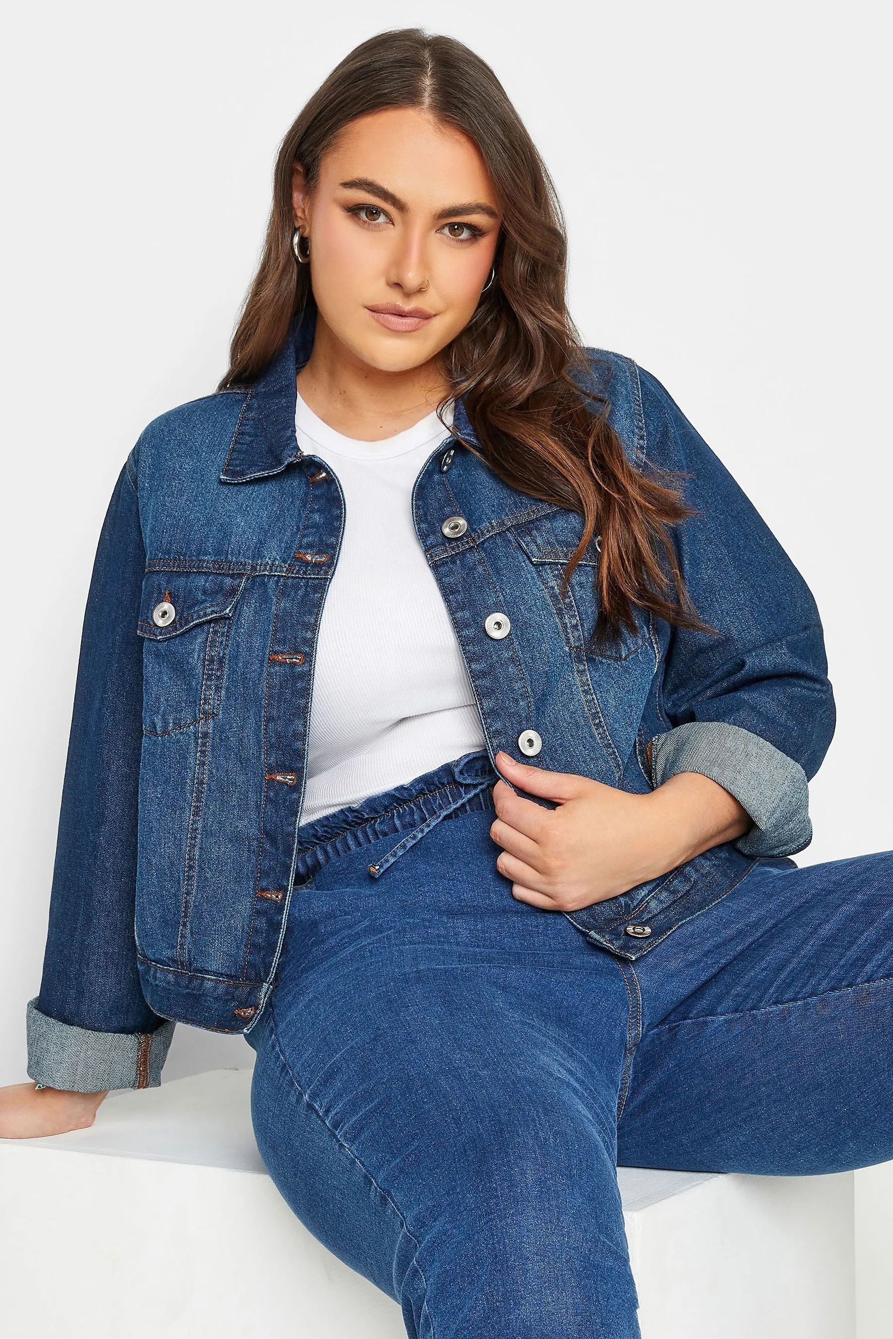 Yours Curve - Giacca di jeans classica