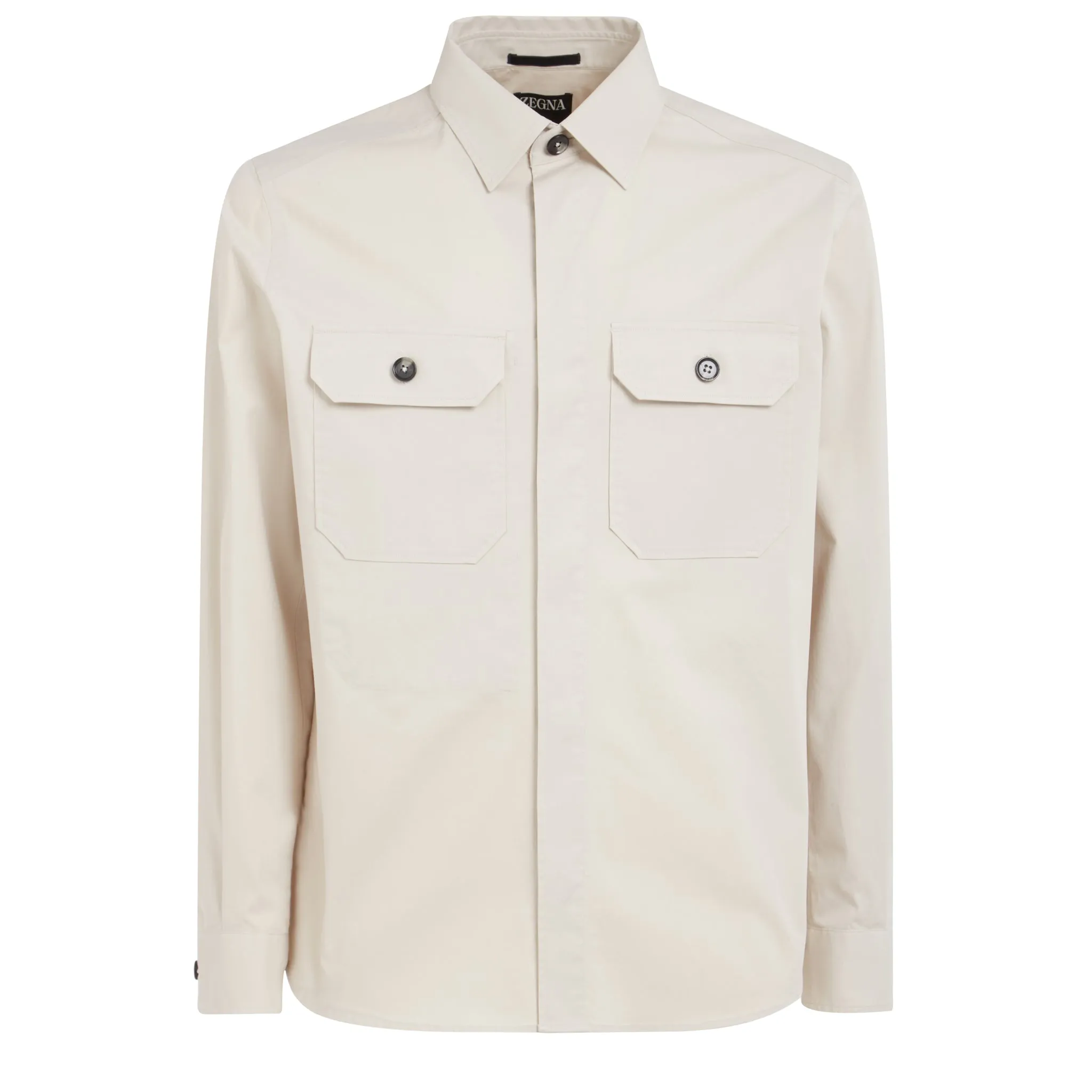 ZEGNA  Camicia in cotone beige