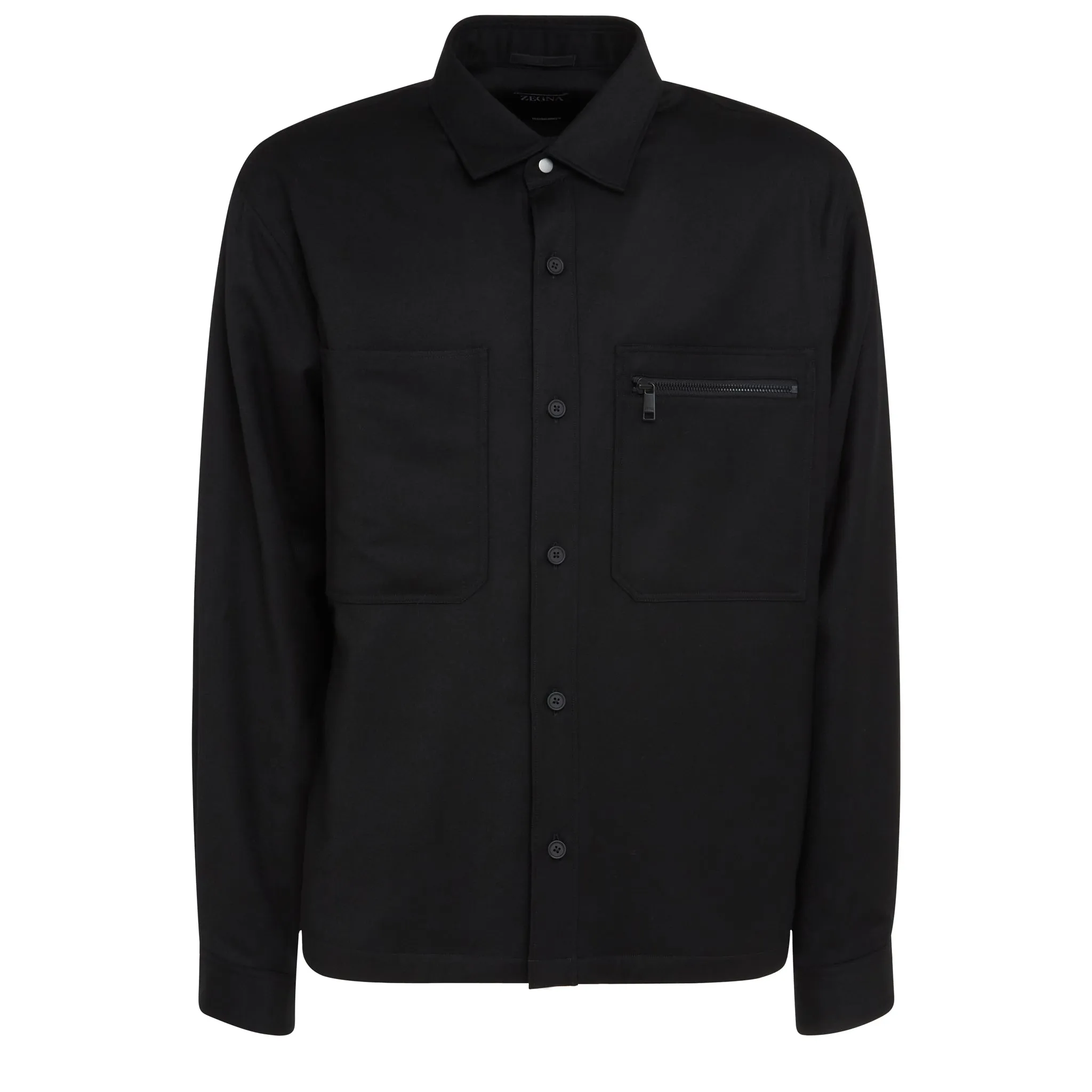 ZEGNA  Camicia in lana nera